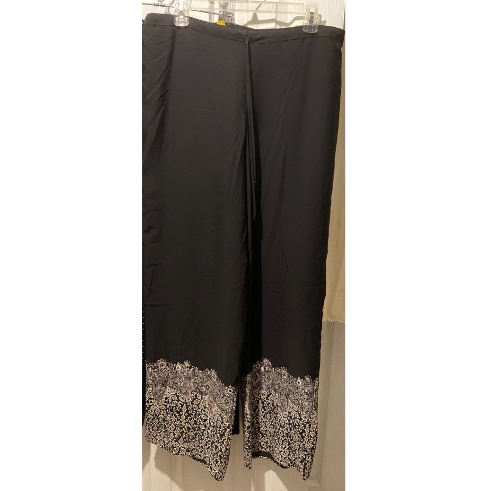 White house black market silk palazzo wide leg pants sz 14 (34" waist) XL